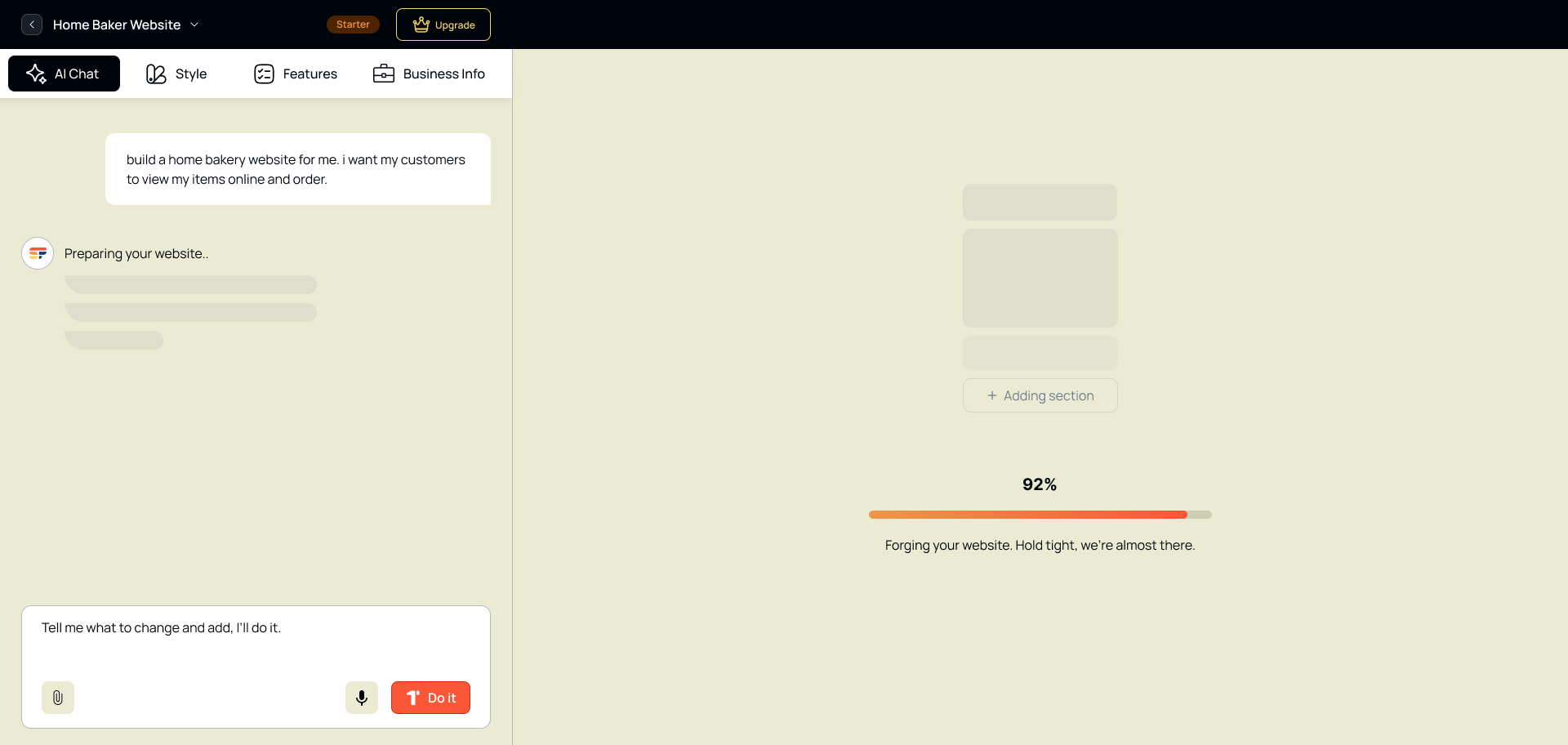 AI is Generating the Website